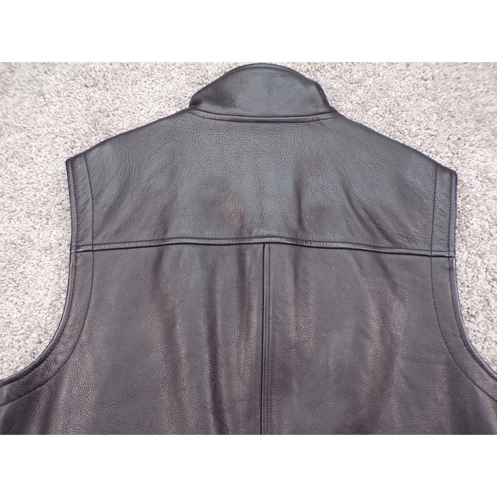 Vintage 90s The Territory Ahead Black Motorcycle Biker Vest Men's Large Lined - Picture 8 of 12
